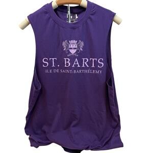 St. Barts Women's Plum  Purple Graphic Tank Mini Dress - Size XS - NWT